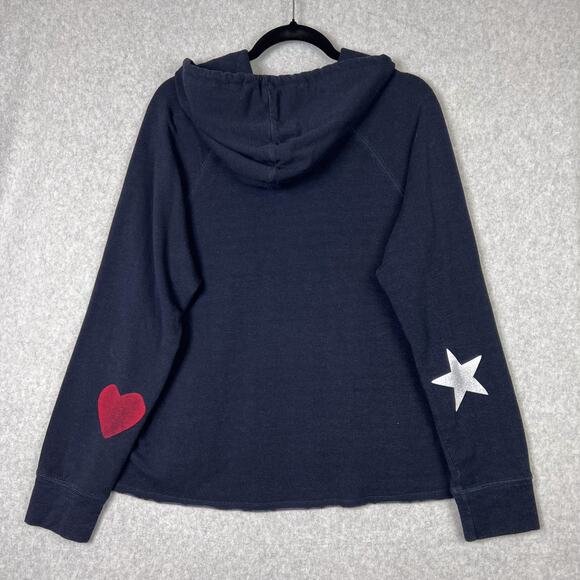 Sundry Midnight Cropped Stripes Hoodie Sweatshirt Size 4/XL - Picture 6 of 12